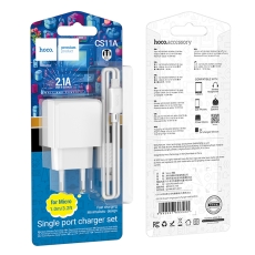 Купить Сетевое Зарядное Устройство Hoco CS11A 1USB 2.1A+USB to Micro