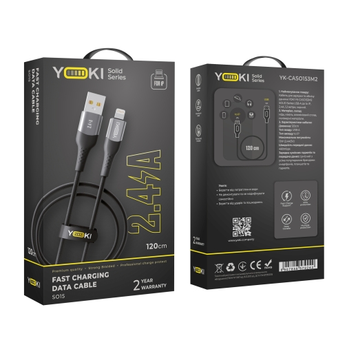 Купити Кабель USB YOKI SOLID YK-SO15 Lightning 2.4A 1.2m, 2