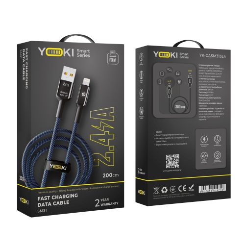 Купить USB YOKI SMART YK-SM31 Lightning 2.4A 2m, 2