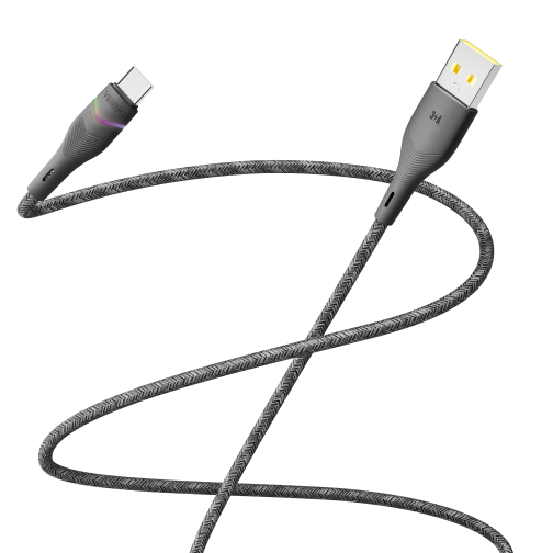 Купити Кабель USB YOKI RGB YK-RG24 Type-C 3A 1.2m, 3