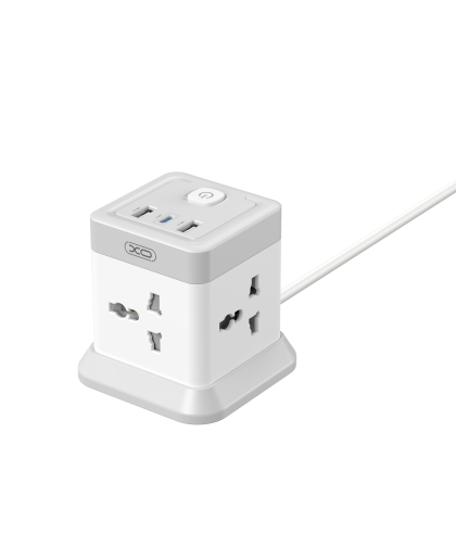 Купити Мережевий Подовжувач XO WL20 20W Square Socket 4AC +USB-A+1USB-C PD/QC 2m, 2