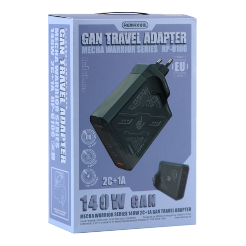 Купить Сетевое Зарядное Устройство Remax RP-U106 140W 2C+1A GaN, 7