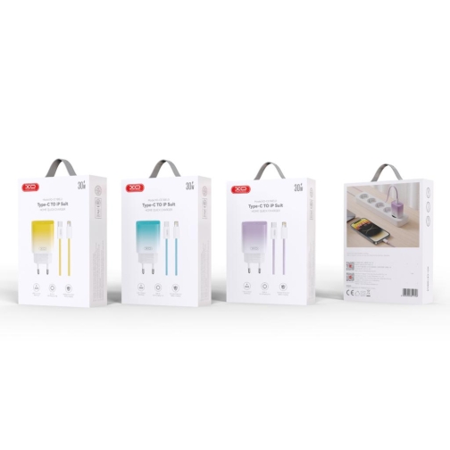 Купити Мережевий Зарядний Пристрій XO CE18 1Type-C PD/QC 30W Type-C to Lightning, 5