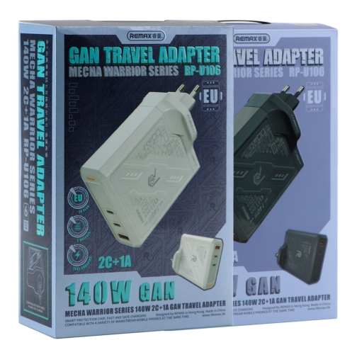 Купить Сетевое Зарядное Устройство Remax RP-U106 140W 2C+1A GaN, 8