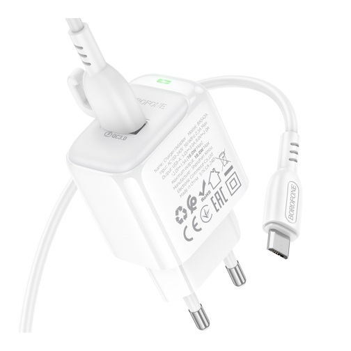 Купити Мережевий Зарядний Пристрій Borofone BAS42A 1USB QC3.0 18W+USB to Micro, 6