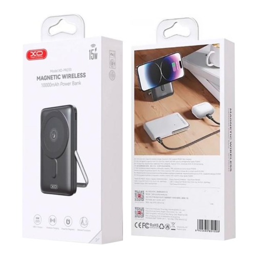 Купить Power Bank XO PR233 PD30W Magnetic wireless 15W Type-C with U-shaped holder 10000mAh, 2