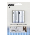 Купить Аккумуляторные Батарейки AAA (Li-ion) 1000mWh с разъемом (бокс 4шт с кабелем 1х4 в комплекте)