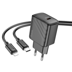 Купити Мережевий Зарядний Пристрій Hoco CS22A 1USB-C PD/QC 30W+Type-C to Lightning