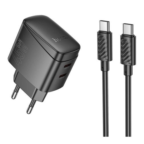 Купити Мережевий Зарядний Пристрій Hoco CS62A 2USB-C PD/QC 45W GAN+Type-C to Type-C