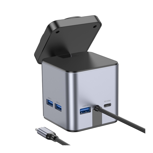 Купити Хаб USB Hoco HB49 Type-C to HDTV+PD100W+USB3.0*3+SD+TF+RJ45(1Gbps)+Wireless 15W, 6