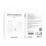 Купити Мережевий Зарядний Пристрій Borofone BA82A 1USB-C PD/QC 25W+Type-C to Type-C, 2