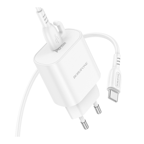 Купити Мережевий Зарядний Пристрій Borofone BA82A 1USB-C PD/QC 25W+Type-C to Type-C, 4