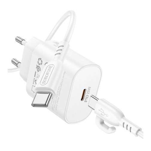 Купити Мережевий Зарядний Пристрій Borofone BA82A 1USB-C PD/QC 25W+Type-C to Type-C, 6
