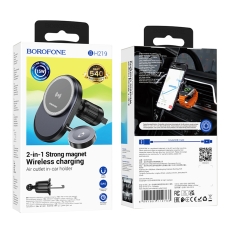 Купить Автодержатель Borofone BH219 Fine 2-in-1 Magnetic Wireless 15W