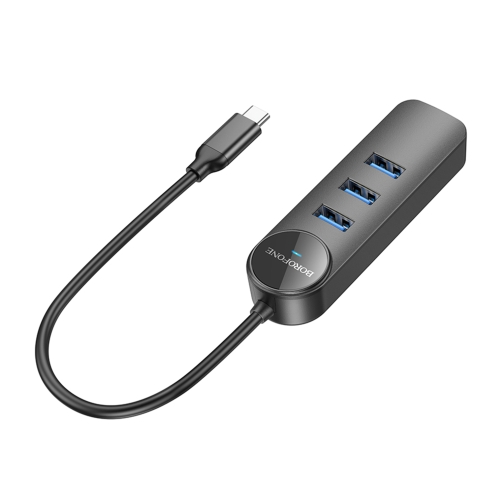 Купити Хаб USB Borofone DH5 4-in-1 (Type-C to USB3.0*4)(L=0.2M), 3