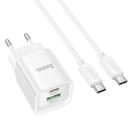 Купити Мережевий Зарядний Пристрій Hoco C147A 1USB-C/1USB PD/QC 20W+Type-C to Type-C, 3