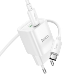 Купити Мережевий Зарядний Пристрій Hoco C147A 1USB-C/1USB PD/QC 20W+Type-C to Type-C, 5