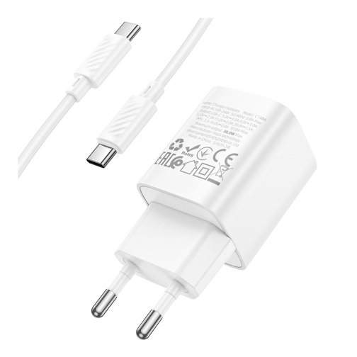 Купити Мережевий Зарядний Пристрій Hoco C148A 1USB-C PD/QC 30W+Type-C to Type-C, 5