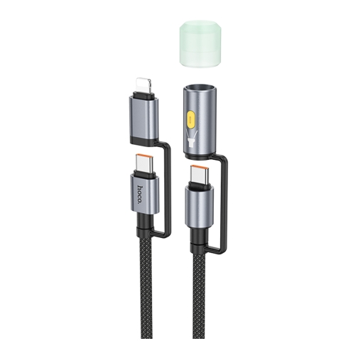 Купити Кабель USB Hoco U138 USB-C/iP to USB-C/LED Light 1.2m