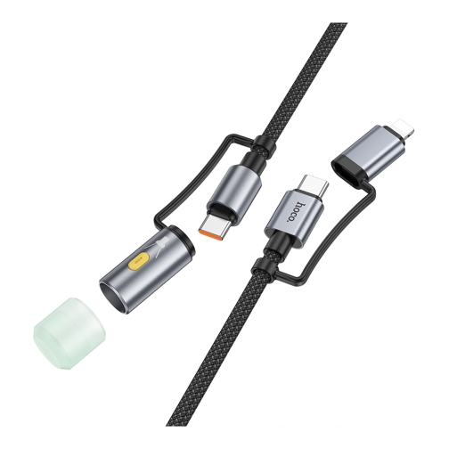 Купити Кабель USB Hoco U138 USB-C/iP to USB-C/LED Light 1.2m, 3