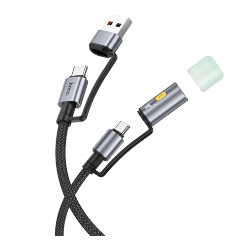 Купити Кабель USB Hoco U138 USB/USB-C to USB-C/LED Light 1.2m, 4