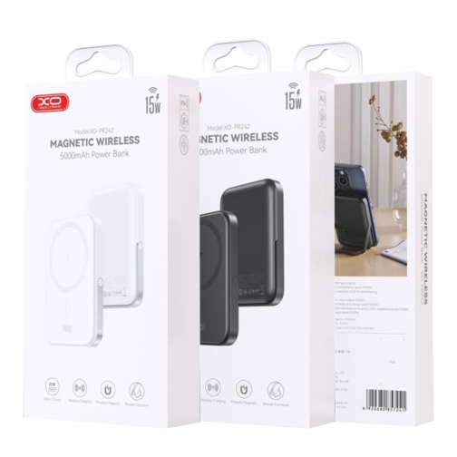 Купить Power Bank XO PR242 PD20W Magnetic wireless 15W Type-C with U-shaped holder 5000mAh, 2