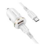Купить Авто Зарядное Устройство Borofone BZ22 1USB/1USB-C QC/PD30W+Type-C to Type-C, 3