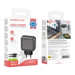 Купити Мережевий Зарядний Пристрій Borofone BAS56A 2USB-C/1USB QC/PD 45W GAN+Type-C to Type-C, 2
