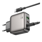 Купити Мережевий Зарядний Пристрій Borofone BAS56A 2USB-C/1USB QC/PD 45W GAN+Type-C to Type-C, 6