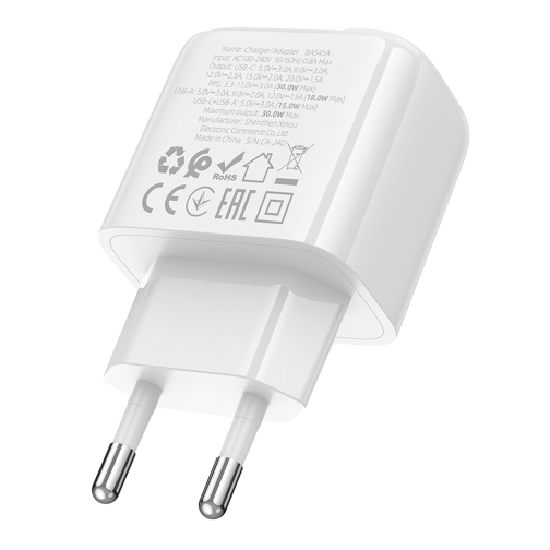 Купить Сетевое Зарядное Устройство Borofone BAS45A 1USB-C/1USB PD/QC 30W, 5