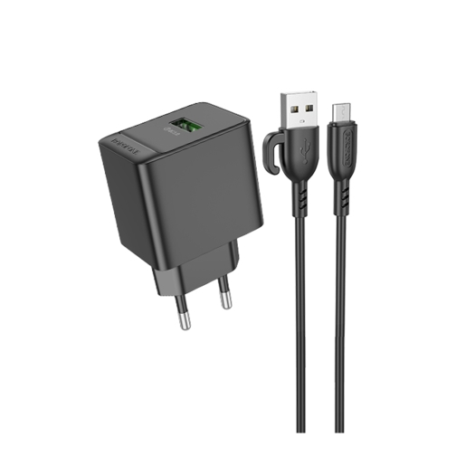 Купити Мережевий Зарядний Пристрій Borofone BAS12A 1USB QC3.0 18W+USB to Micro