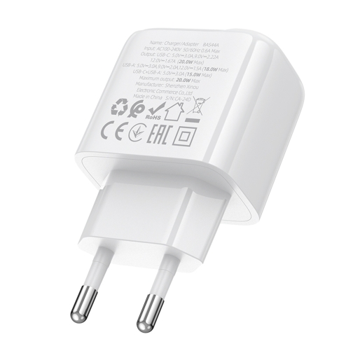 Купити Мережевий Зарядний Пристрій Borofone BAS44A 1USB-C/1USB PD/QC 20W, 4