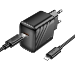 Купити Мережевий Зарядний Пристрій Hoco CS24A 1USB-C PD/QC 25W+Type-C to Lightning, 5