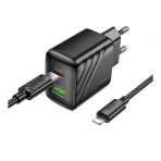 Купить Сетевое Зарядное Устройство Hoco CS25A 1USB-C/1USB PD/QC 20W+Type-C to Lightning, 5