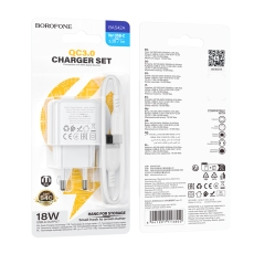 Купить Сетевое Зарядное Устройство Borofone BAS42A 1USB QC3.0 18W+USB to Type-C