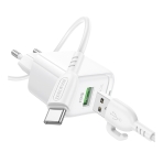 Купити Мережевий Зарядний Пристрій Borofone BAS42A 1USB QC3.0 18W+USB to Type-C, 5