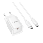 Купити Мережевий Зарядний Пристрій Hoco C146A 1USB-C PD/QC 20W+Type-C to Type-C, 3