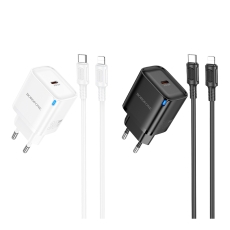 Купити Мережевий Зарядний Пристрій Borofone BA84A 1USB-C PD/QC 30W+Type-C to Lightning