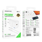 Купити Мережевий Зарядний Пристрій Borofone BA84A 1USB-C PD/QC 30W+Type-C to Lightning, 2