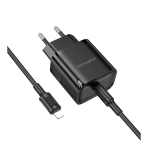 Купити Мережевий Зарядний Пристрій Borofone BA84A 1USB-C PD/QC 30W+Type-C to Lightning, 6