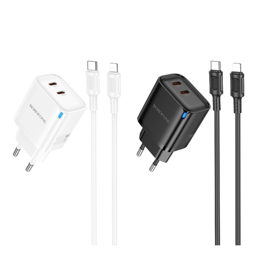Купити Мережевий Зарядний Пристрій Borofone BA85A 2USB-C PD/QC 35W+Type-C to Lightning