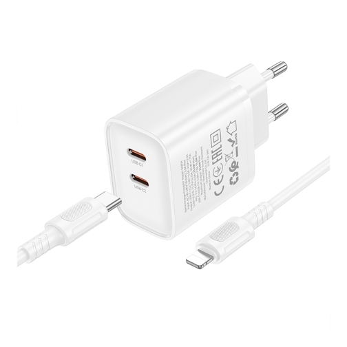 Купити Мережевий Зарядний Пристрій Borofone BA85A 2USB-C PD/QC 35W+Type-C to Lightning, 7