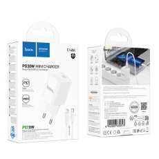 Купить Сетевое Зарядное Устройство Hoco C148A 1USB-C PD/QC 30W+Type-C to Lightning