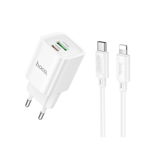 Купити Мережевий Зарядний Пристрій Hoco C149A 1USB/1USB-C PD/QC 30W+Type-C to Lightning