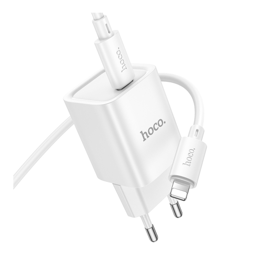 Купити Мережевий Зарядний Пристрій Hoco C148A 1USB-C PD/QC 30W+Type-C to Lightning, 5