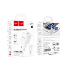 Купити Мережевий Зарядний Пристрій Hoco C149A 1USB/1USB-C PD/QC 30W+Type-C to Lightning