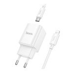 Купити Мережевий Зарядний Пристрій Hoco C149A 1USB/1USB-C PD/QC 30W+Type-C to Lightning, 4