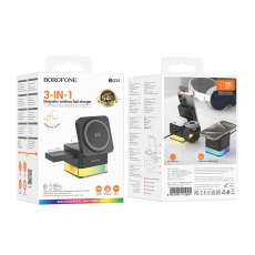 Купити Бездротовий Зарядний Пристрій Borofone BQ34 3 in1 Magnetic 15W For iWatch