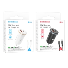 Купить Авто Зарядное Устройство Borofone BZ22 1USB/1USB-C QC/PD30W+Type-C to Lightning