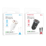 Купить Авто Зарядное Устройство Borofone BZ22 1USB/1USB-C QC/PD30W+Type-C to Lightning, 2